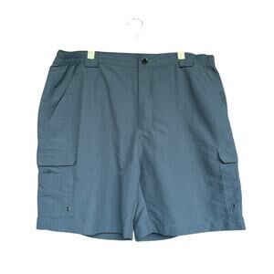 Reel Legends Mens Shorts Extra Large XL Blue Cargo Fishing 7" Outdoor Hiking